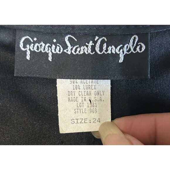 VTG Giorgio Sant'Angelo Cream Gold Metallic Overlay Maxi Dress Plus Womens 24 - Picture 7 of 7